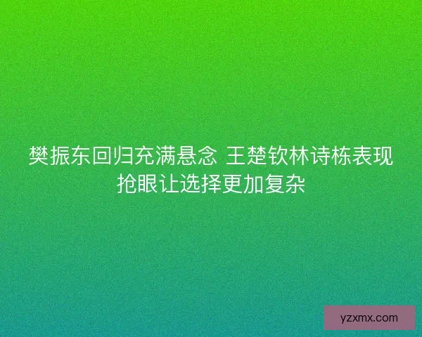 樊振东回归充满悬念 王楚钦林诗栋表现抢眼让选择更加复杂 樊振东回归充满悬念 王楚钦林诗栋表现抢眼让选择更加复杂