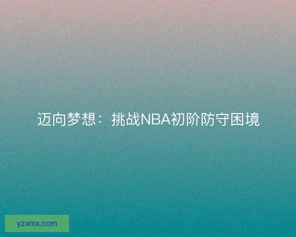 迈向梦想：挑战NBA初阶防守困境